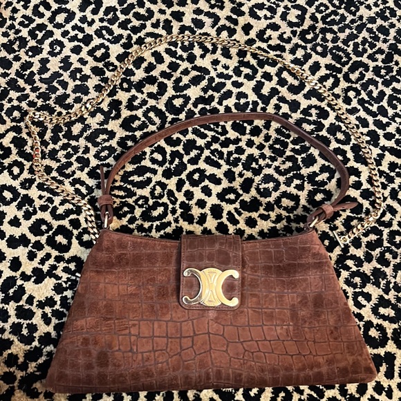 Celine limited edition runway bag. Brown suede. Comes with box, papers and chain - Picture 10 of 12